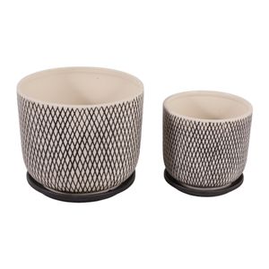 RAFECLIFF SET OF 2 BLACK PLANTER 7 (IN) 5
