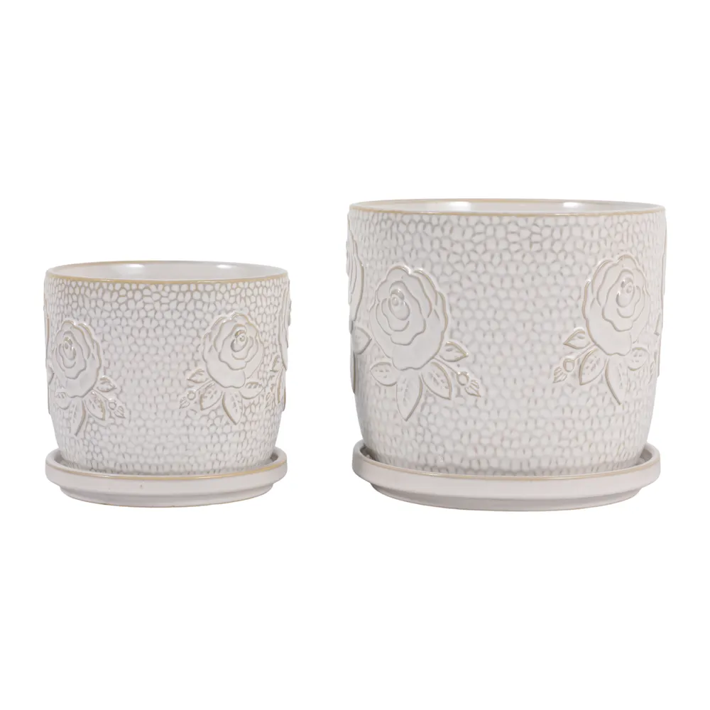 HOBARTGATE SET OF 2 IVORY PLANTER 7 (IN)