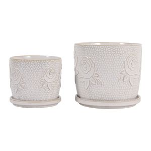 HOBARTGATE SET OF 2 IVORY PLANTER 7 (IN) 5