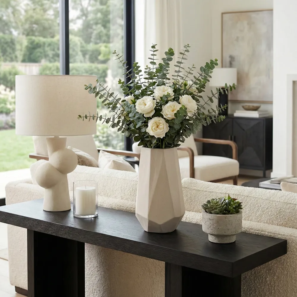 ENOCHWICK WHITE VASE 11 (IN)