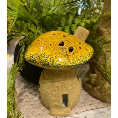 Yellow Mushroom Cottage 5x5x6.5in