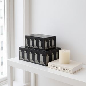 GROVERRIDGE SET OF 2 BLACK BOXES 4 (IN) 12