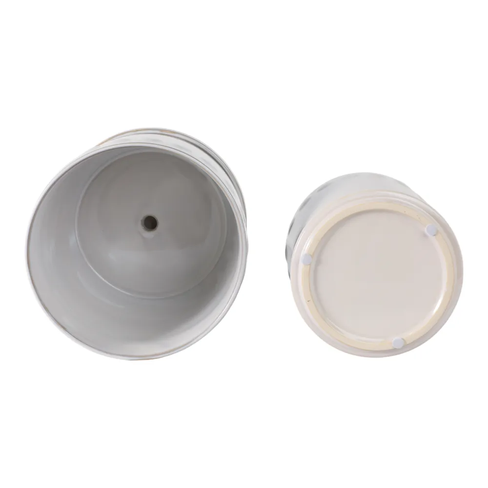 LINTONMORE SET OF 2 WHITE PLANTER 8 (IN)