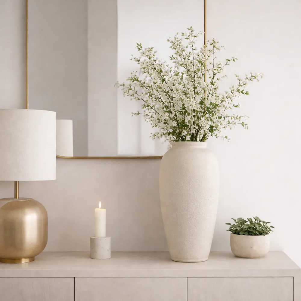 LAKEWOOD WHITE VASE 19 (IN)