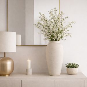 LAKEWOOD WHITE VASE 19 (IN) 11