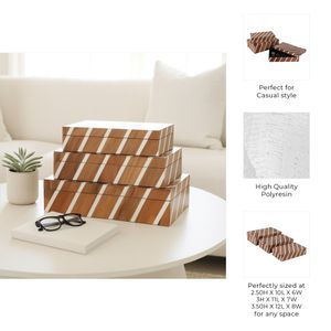 HARVEYWELL SET OF 3 BROWN BOXES 4 (IN) 10