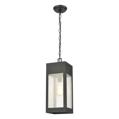 Angus 7″ Wide 1-Light Outdoor Pendant - Charcoal