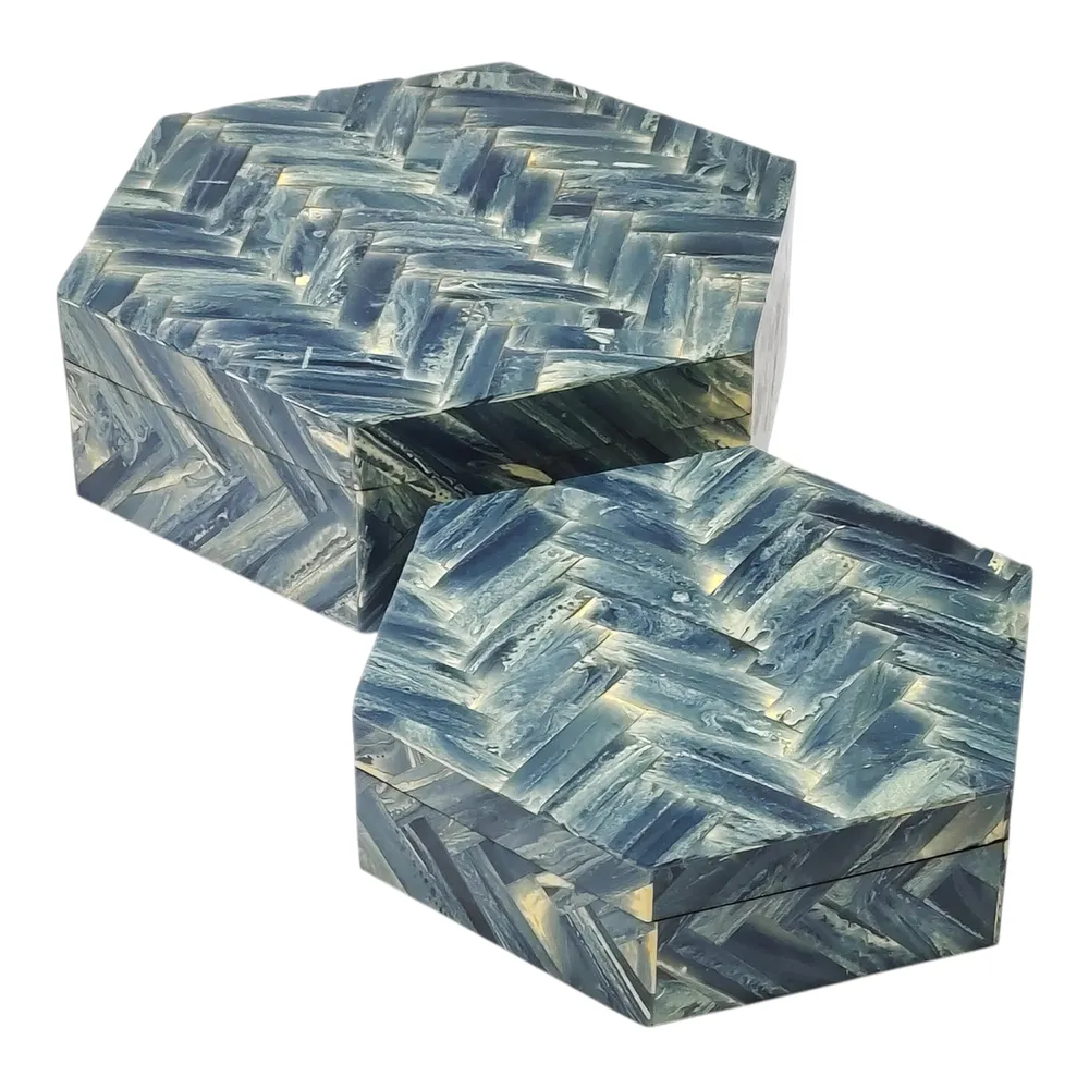 HUNTERMOOR SET OF 2 GRAY BOXES 4 (IN)
