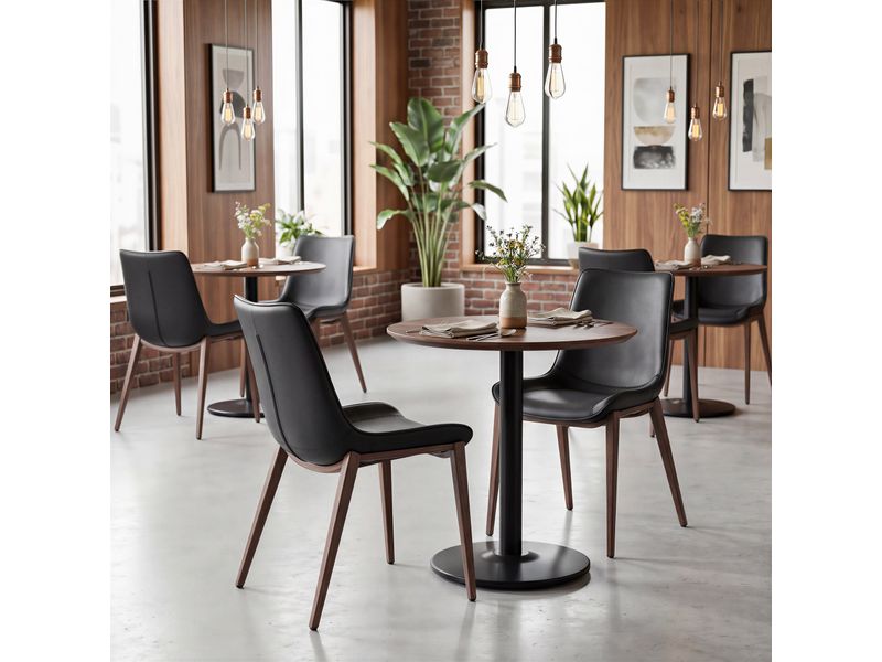 Magnus Dining Chair Black & Walnut 2