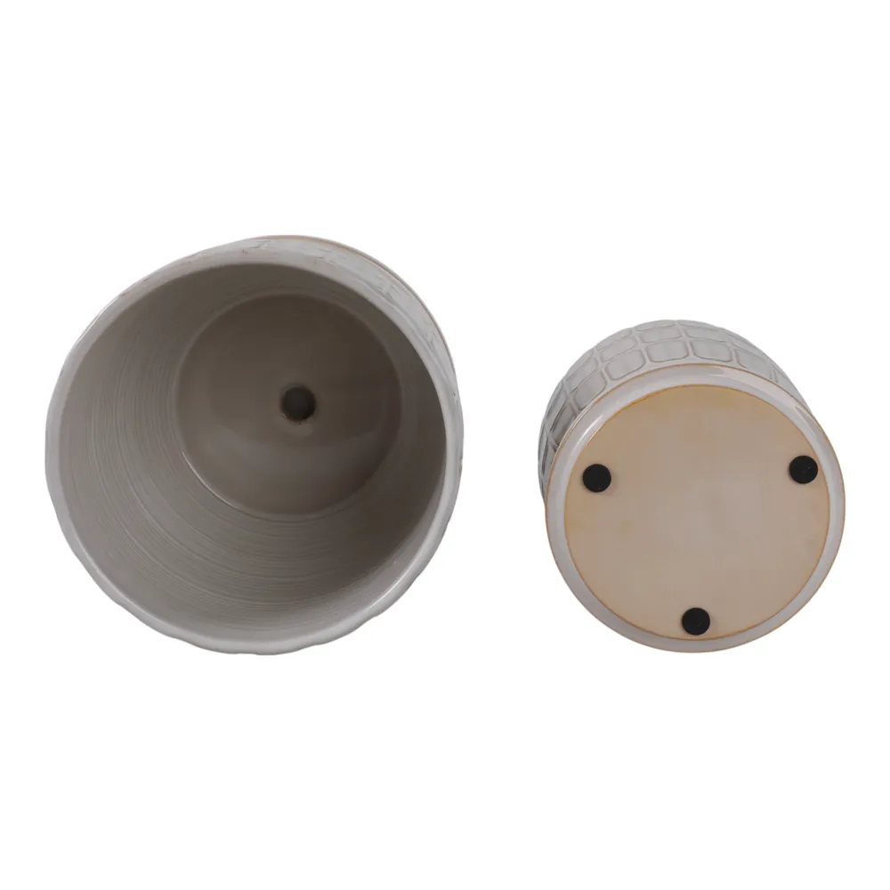 LEONAHAM SET OF 2 WHITE PLANTER 7 (IN)