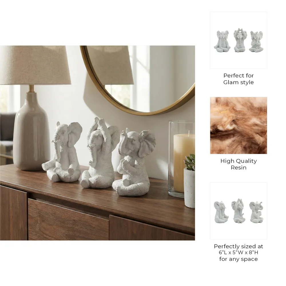 YATESWORTH SET OF 3 WHITE DECOR 8 (IN)