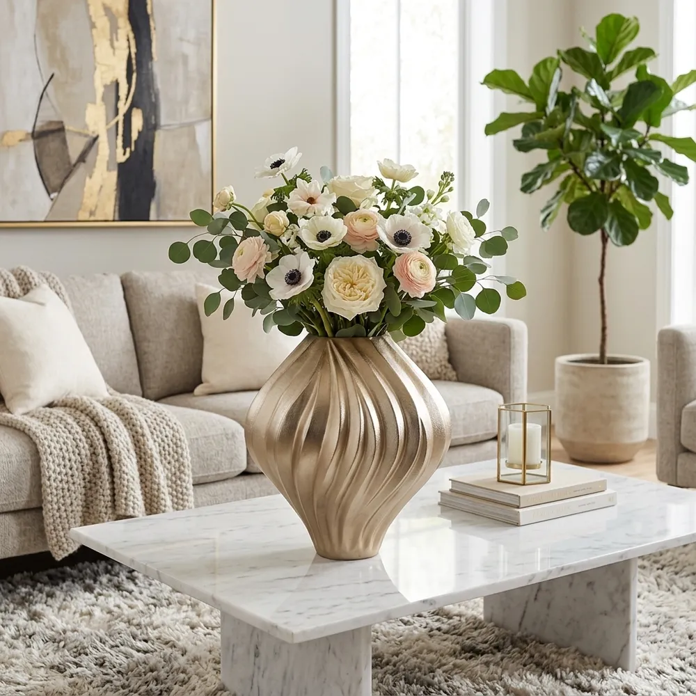 HAXTON GOLD VASE 18 (IN)