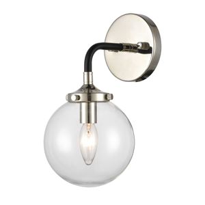 Boudreaux 12'' High 1-Light Sconce - Matte Black with Polished Nickel 1