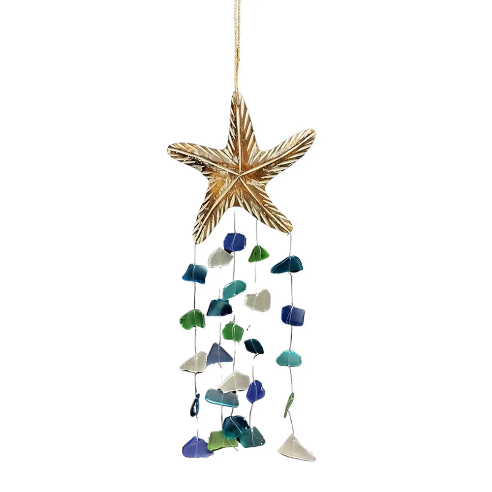 16" CARVED STARFISH GLASS CHIME