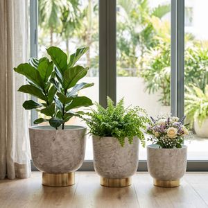 CLINTONCREST SET OF 3 IVORY PLANTER 14 (IN) 2