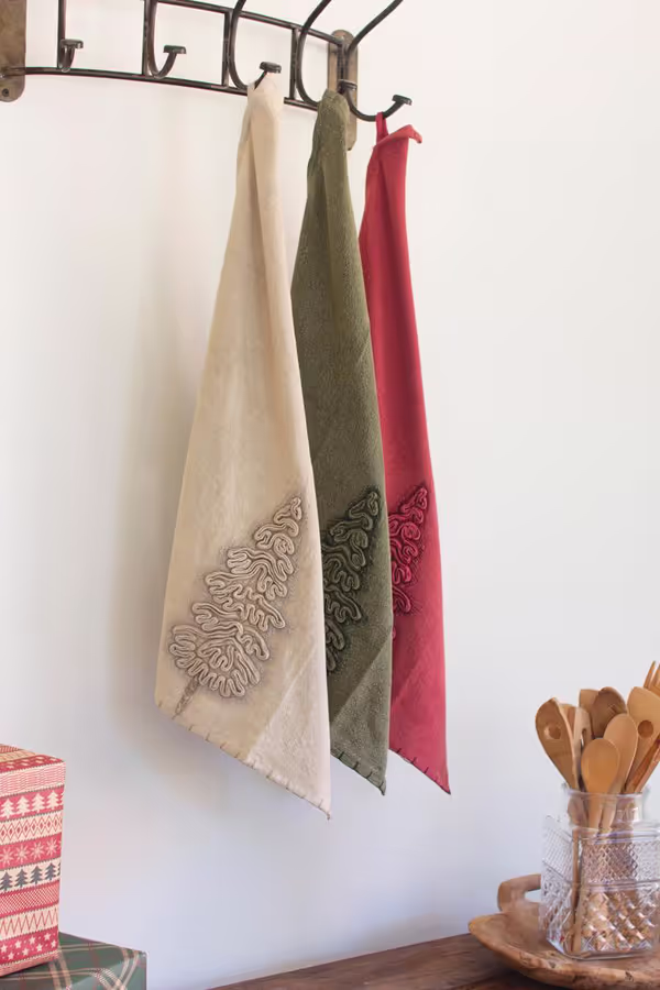 Set of 3 Christmas Tree Kitchen Towels