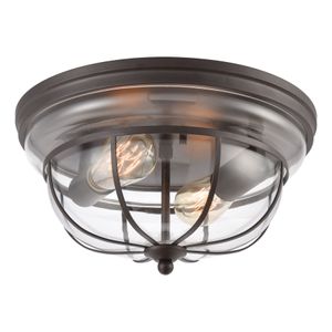 Manhattan Boutique 13'' Wide 2-Light Flush Mount - Oil Rubbed Bronze 1