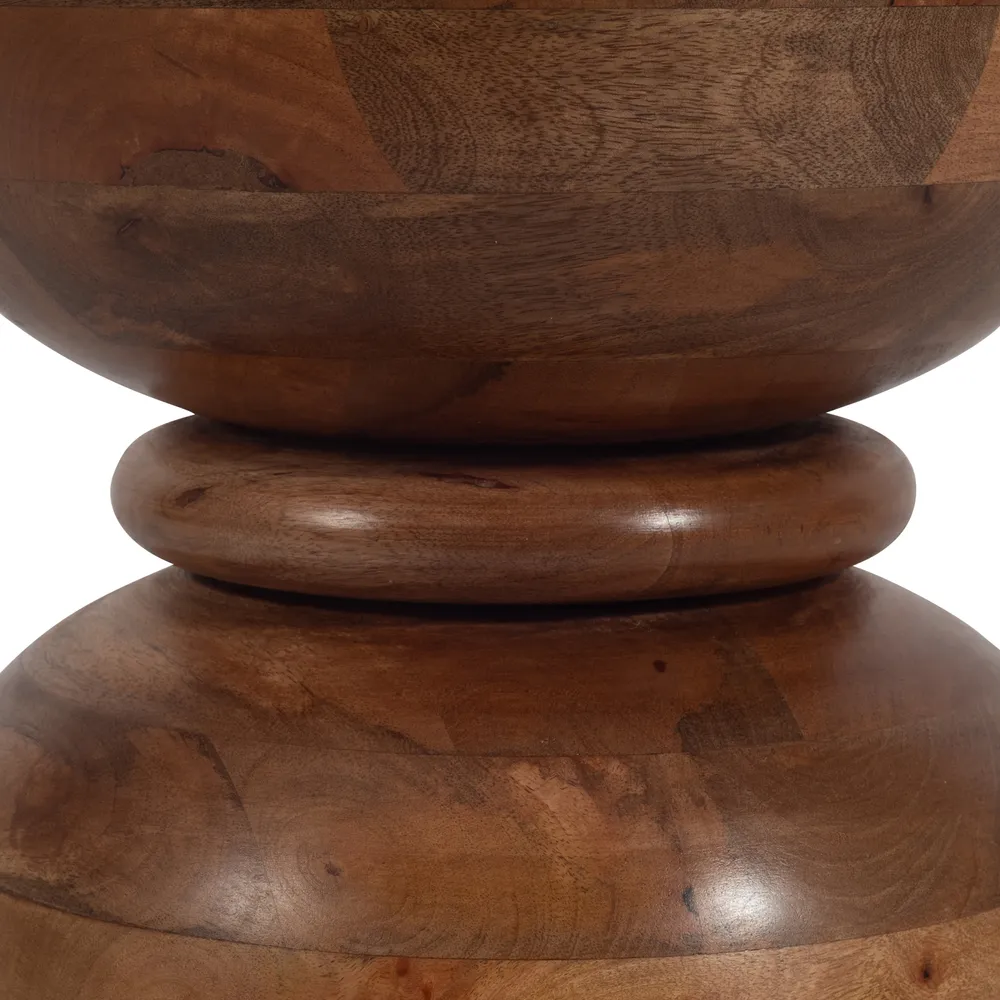 18" POLISHED MANGO WOOD ACCENT TABLE