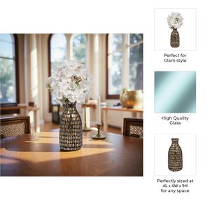 WALTONOAK BRONZE GLASS VASE 9 (IN) 8