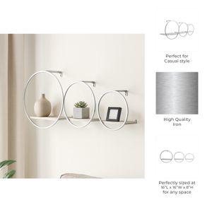 GAIGESTONE SET OF 3 SILVER WALL SHELF 8 (IN) 8