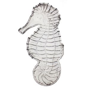 10" WHITE WASH SEAHORSE DISH 1