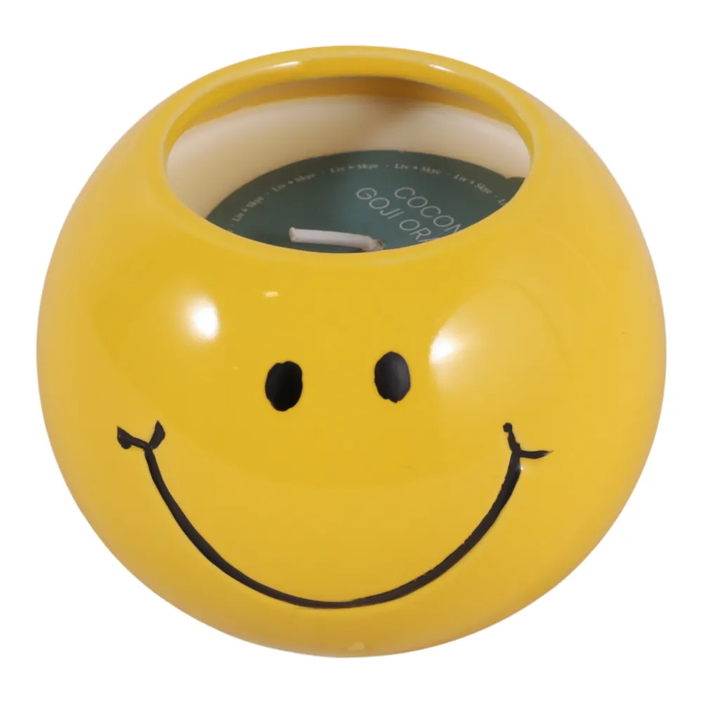 DIXONSTONE COCONUT GOJI SMILEY FACE CANDLE 3 (IN)