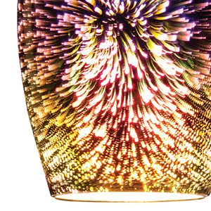 Illusions 5'' Wide 1-Light Mini Pendant - Satin Nickel with Multicolor Fireworks Glass 4