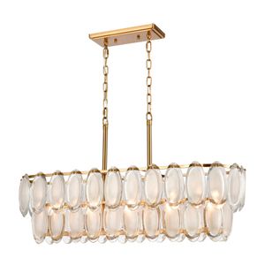 Curiosity 32'' Wide 5-Light Linear Chandelier -  Aged Brass 1