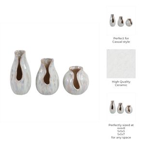 STORMVIEW SET OF 3 IVORY VASES 8 (IN) 9