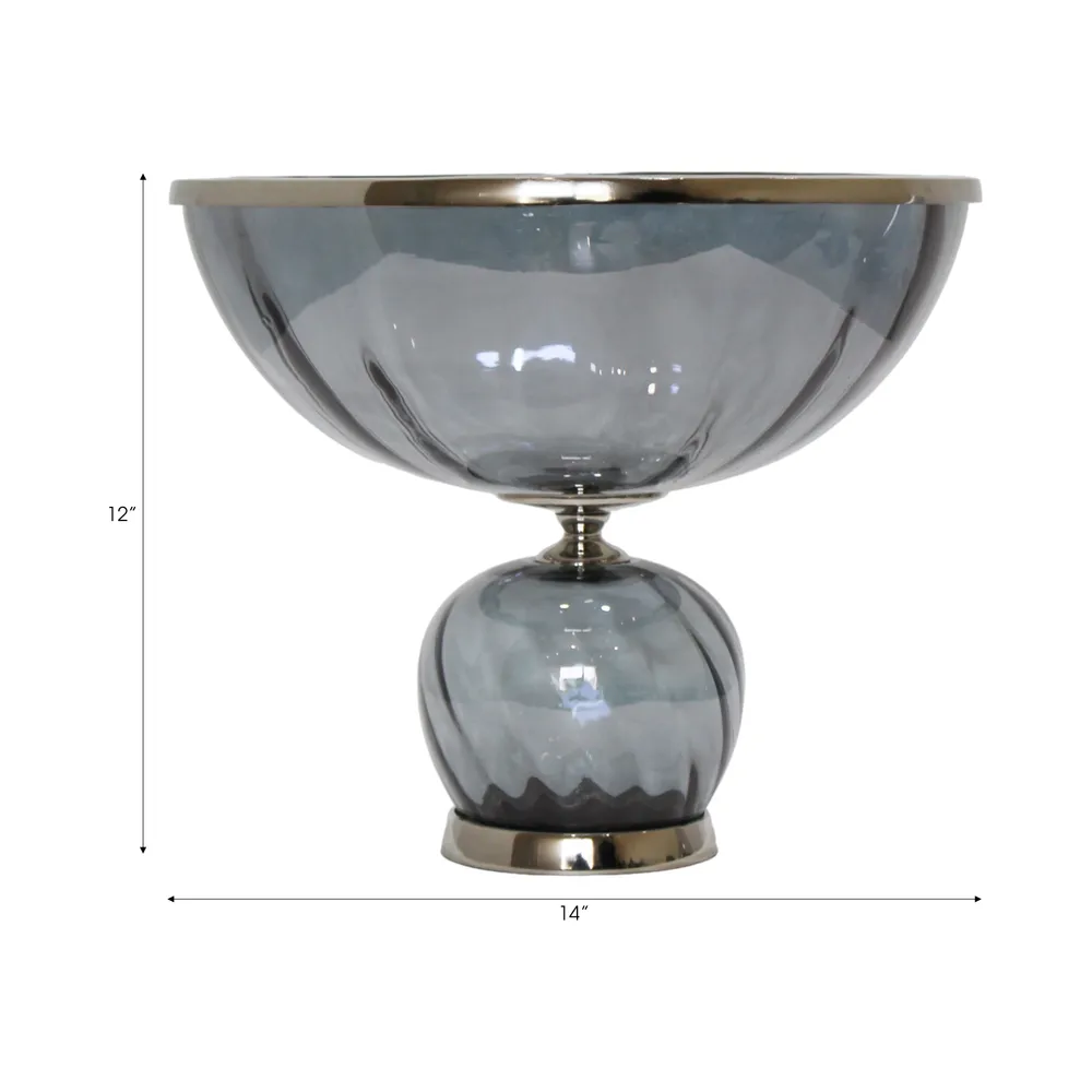 ASPENSIDE GRAY GLASS VASE 12 (IN)