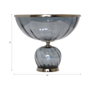 ASPENSIDE GRAY GLASS VASE 12 (IN) 7