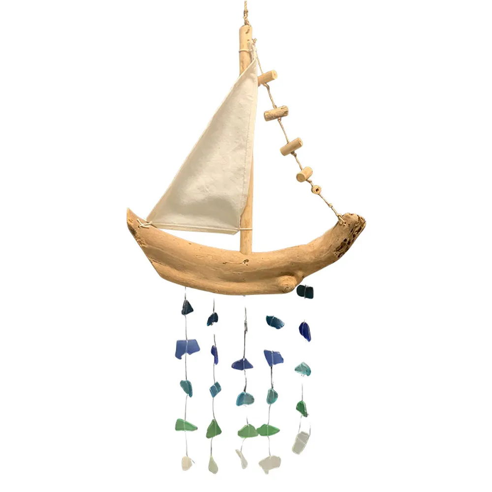 24" DRIFTWOOD BOAT GLASS CHIME