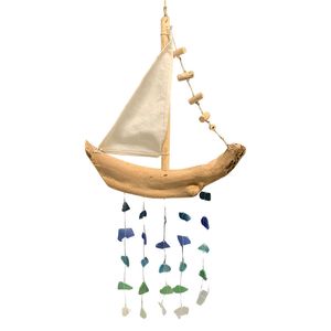 24" DRIFTWOOD BOAT GLASS CHIME 1