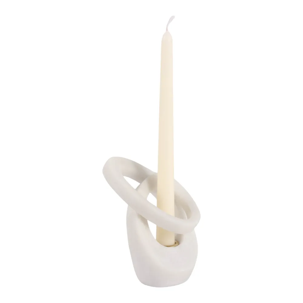 FIONAROSE WHITE CANDLE HOLDER 6 (IN)