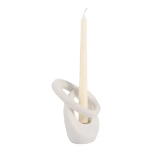 FIONAROSE WHITE CANDLE HOLDER 6 (IN) 3