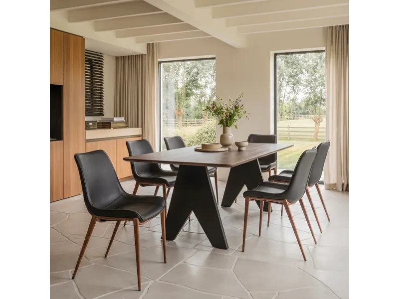 Magnus Dining Chair Black & Walnut 8