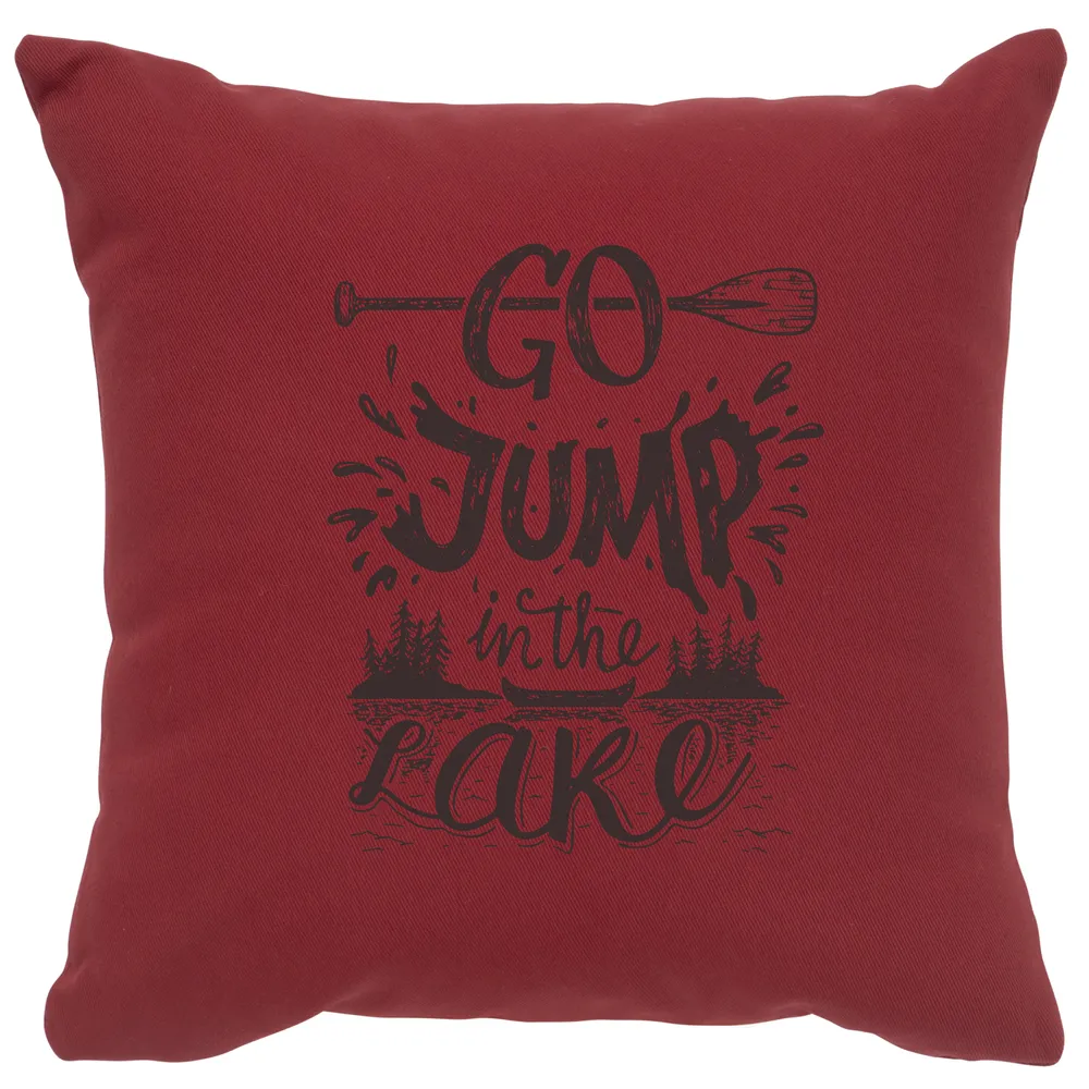 Image Pillow - Jump in Lake - Cotton Brick