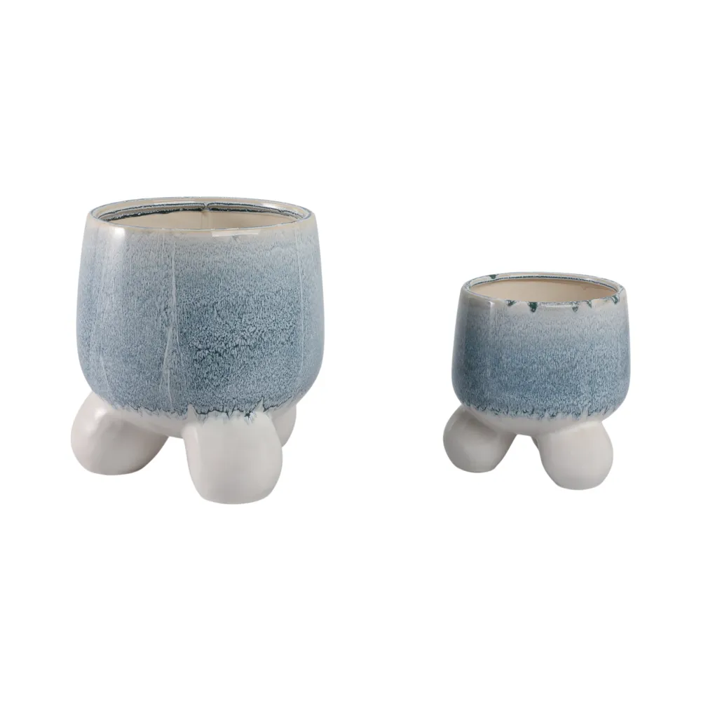 GALESHAW SET OF 2 BLUE PLANTER 11 (IN)