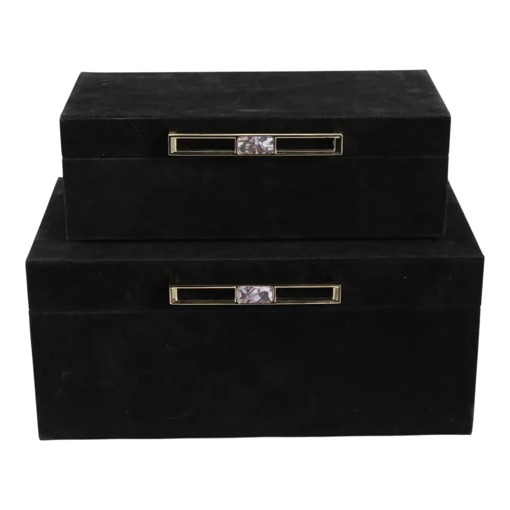 GRANLEYBURN SET OF 2 BLACK BOXES 6 (IN)
