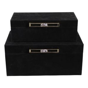 GRANLEYBURN SET OF 2 BLACK BOXES 6 (IN) 5