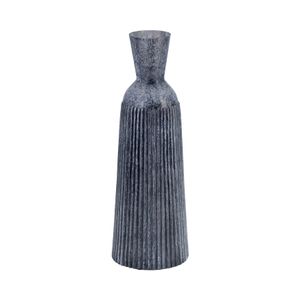 16", GROOVED GLASS VASE, BLUE 3