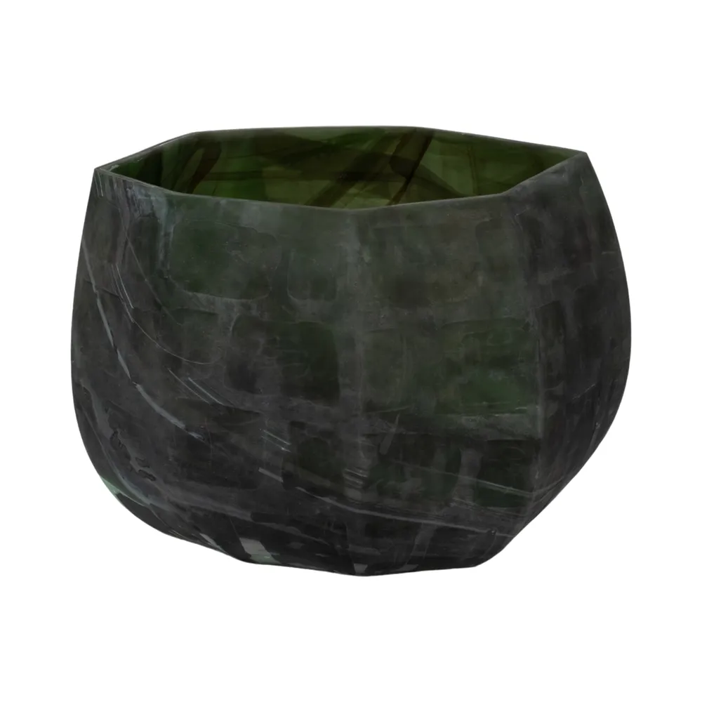 DYLANDALE GREEN GLASS VASE 10 (IN)