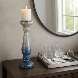 EASTONLAND BLUE CANDLE HOLDER 16 (IN) 2