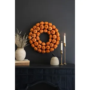 Faux Pumpkin Wreath 1