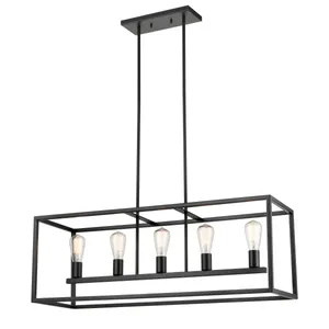 Williamsport 37'' Wide 5-Light Linear Chandelier - Oil Rubbed Bronze 1