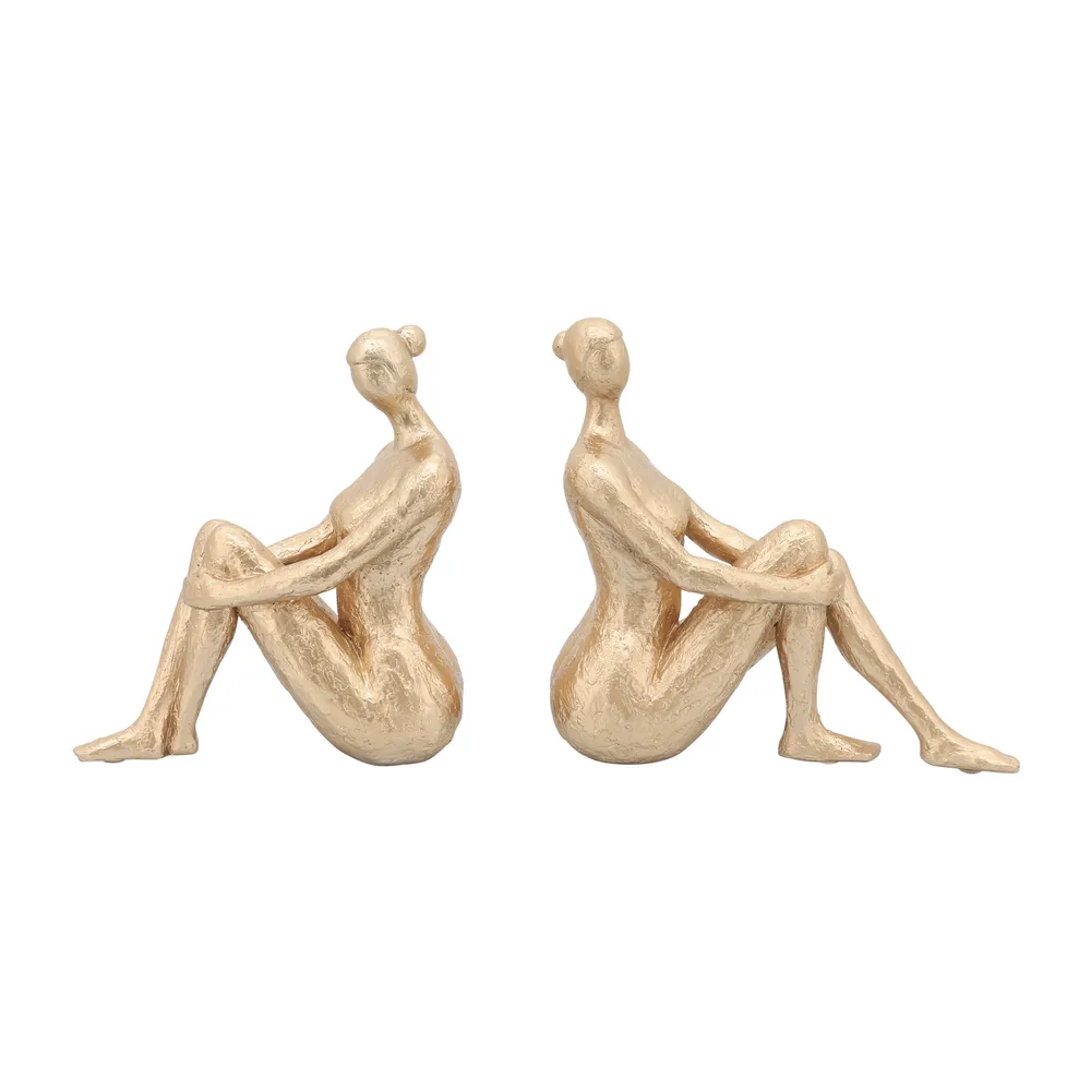 DOUGALPARK SET OF 2 GOLD BOOKENDS 8 (IN)