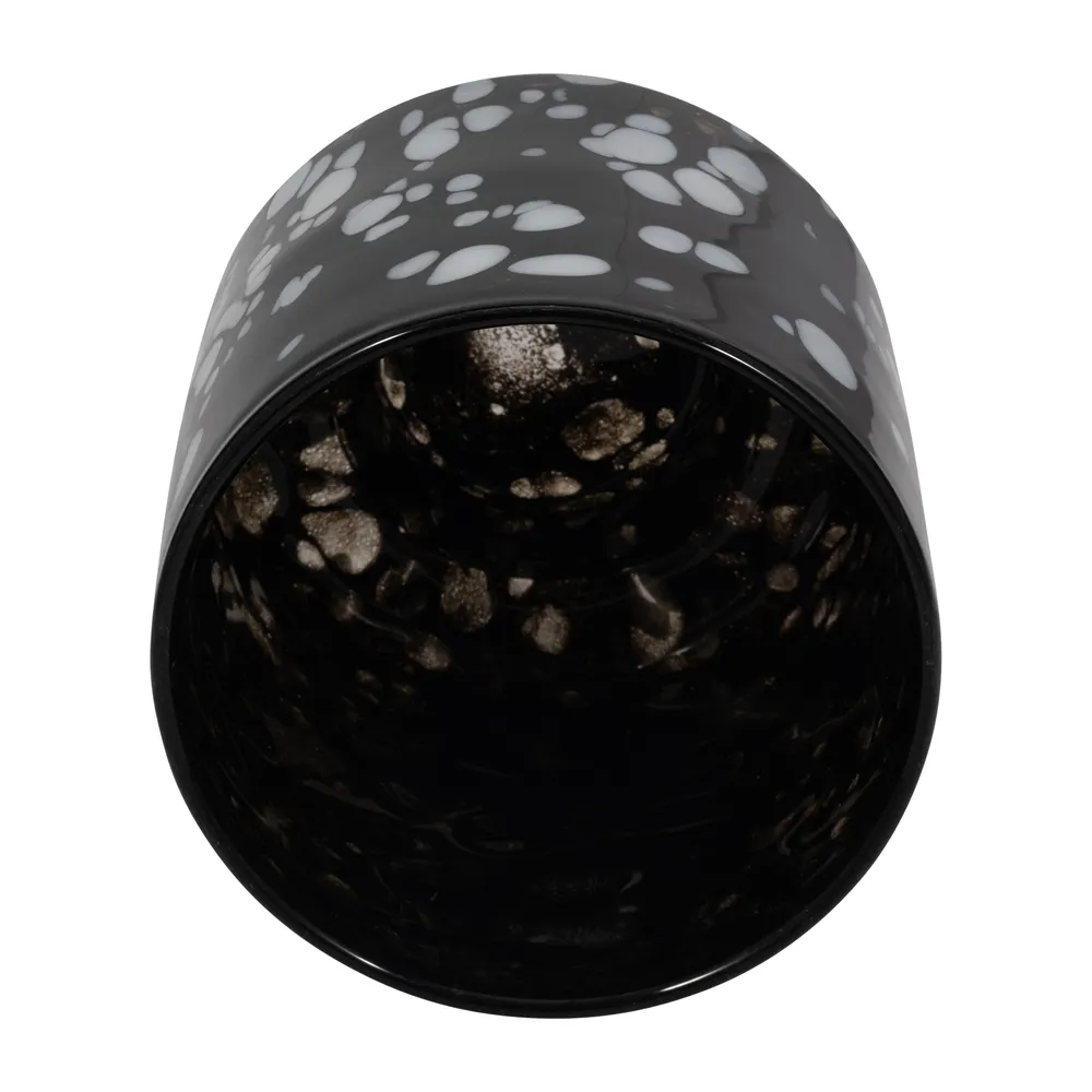 BAKERWOOD BLACK GLASS VASE 8 (IN)