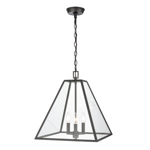 Tangent 16'' Wide 3-Light Pendant - Matte black 1