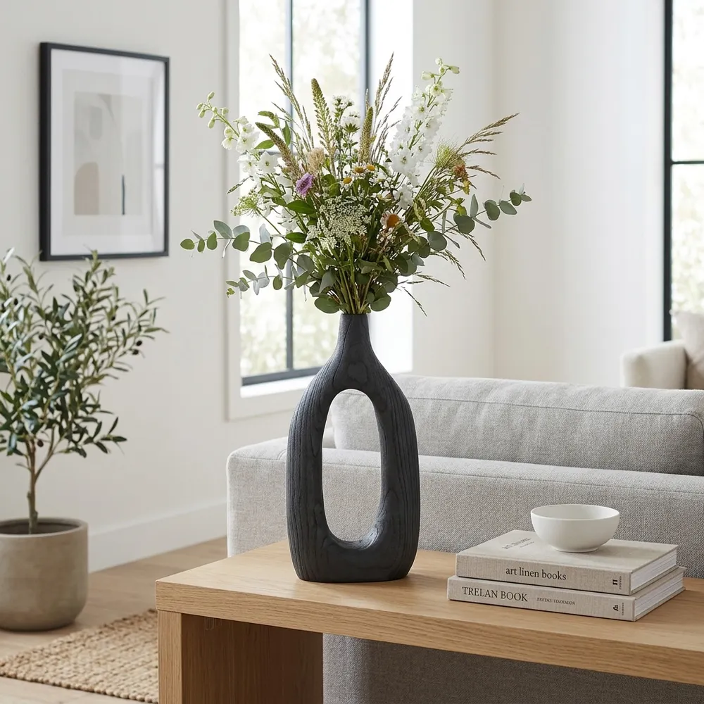 GRAYSONHAM BLACK VASE 14 (IN)