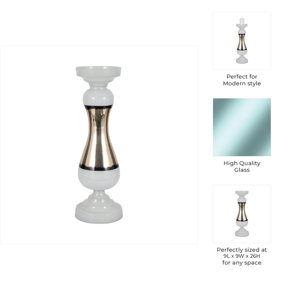 AIDENFIELD WHITE CANDLE HOLDER 26 (IN)
